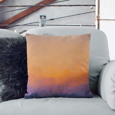 End of the Sunset in Abstract Cushion with Filling