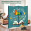 Cloison pliante pour la rentrée 4 panneaux Royal Science Innovation Bright Illustration Connaissance Découverte Toile Séparateur de pièce Paravent de protection autoportant Cloison d'intimité