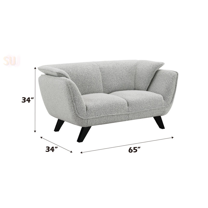 Causeuse Nayeli Boucle, Boucle gris clair