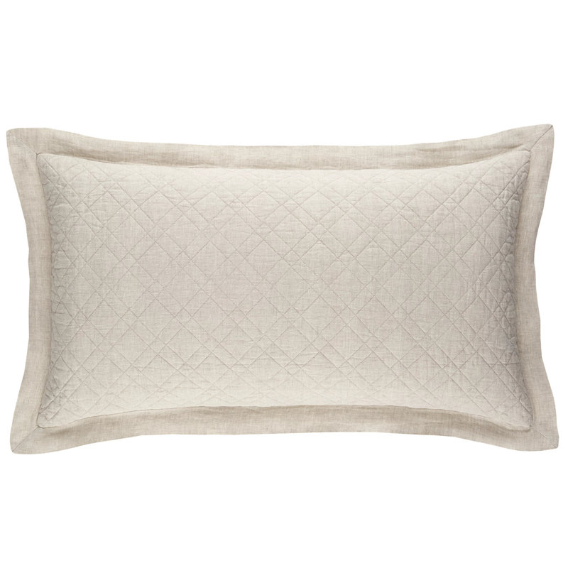 Washed Linen Quilted Sham, King, Natural