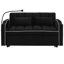 Lit pliant en velours noir avec dossier réglable et accessoires pour téléphone moderne à l'arrière, port, cendrier, support mobile 2 coussins de relaxation (noir