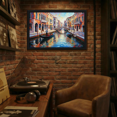 Landscape & Nature Venice Canal Gondola Water Reflections Bridge Buildings Sunset