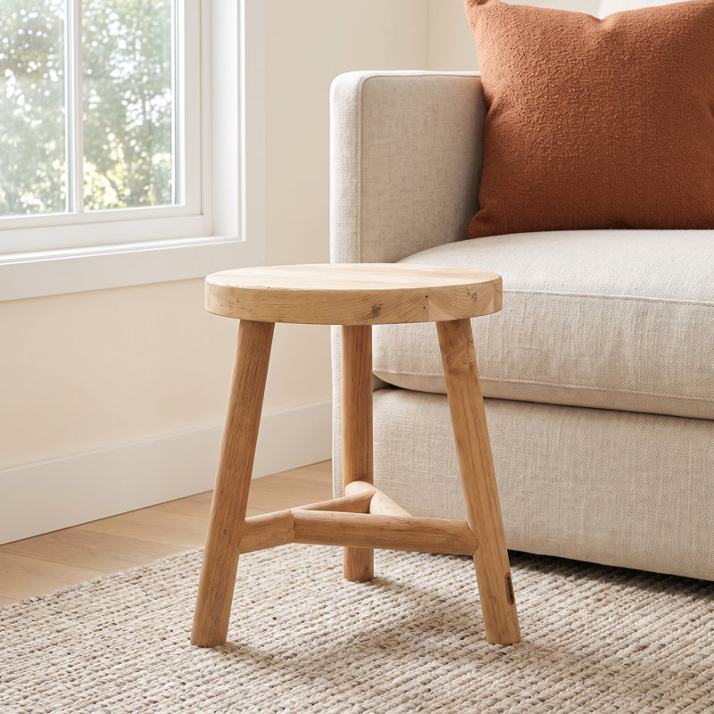 Frederik Solid Wood Accent Stool