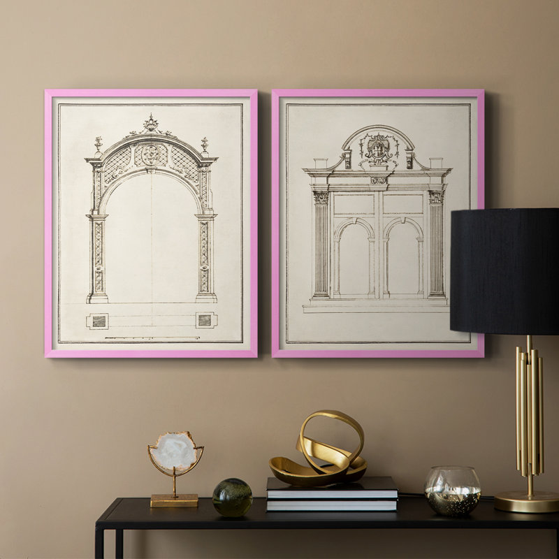 Impression encadrée Arch-Premium - prête à être accrochée - aucun clou requis - aucun clou requis, Rose, H 11 po x l 18 po