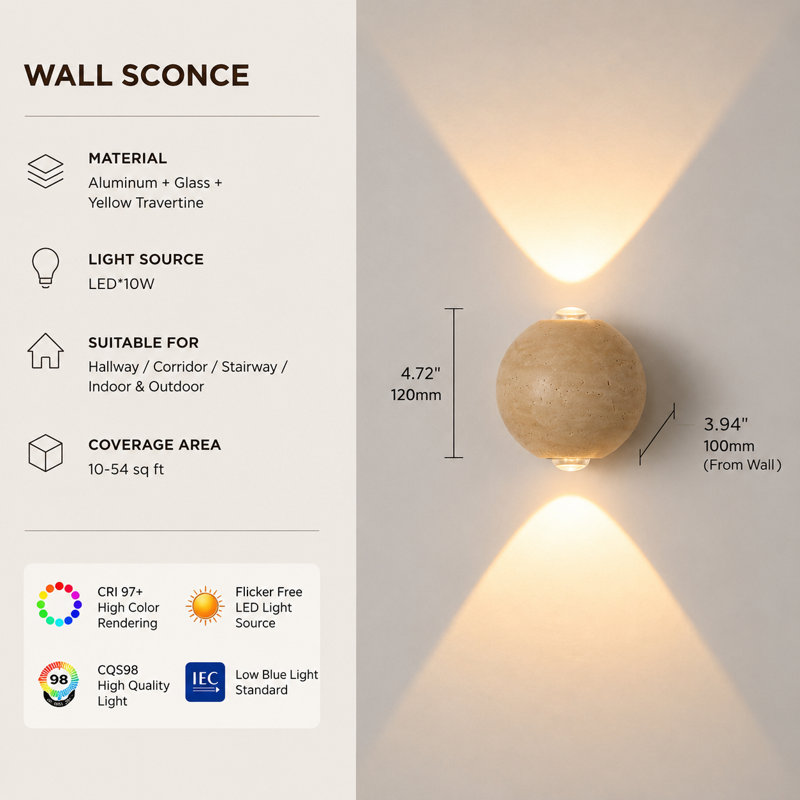 Applique murale Travertine