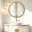 Metal Frame Beaded Decorative Round Wall Mirror-222715119-222715118