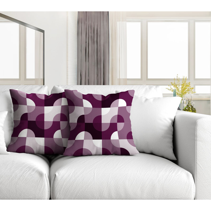 Coussin décoratif carré intérieur / extérieur Milda, L 17 po x H 17 po, Mauve