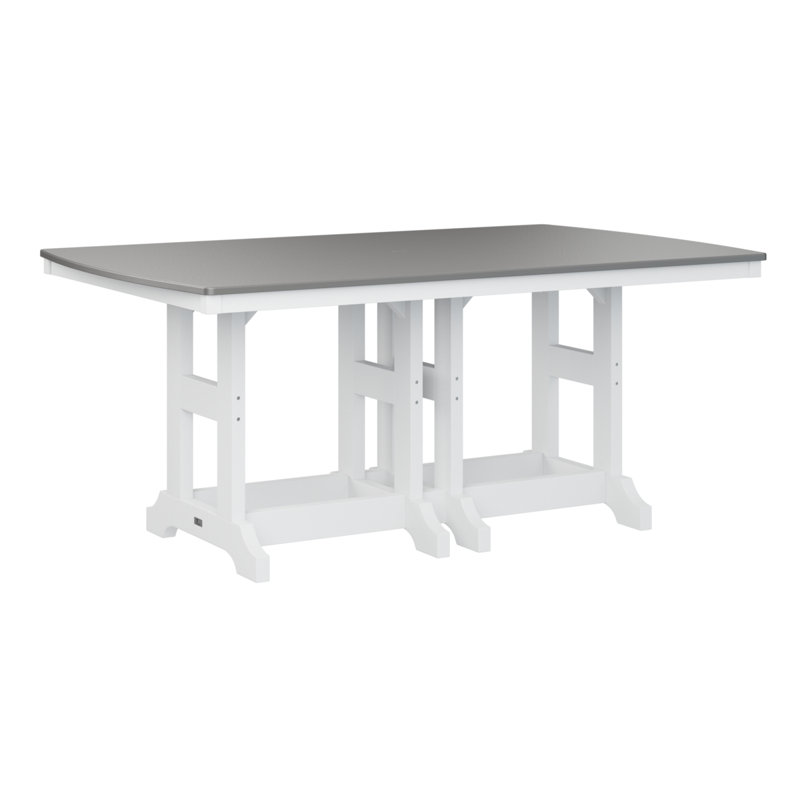 Table de salle à manger à hauteur de comptoir rectangulaire de 72 po Berlin, Acier inoxydable martelé