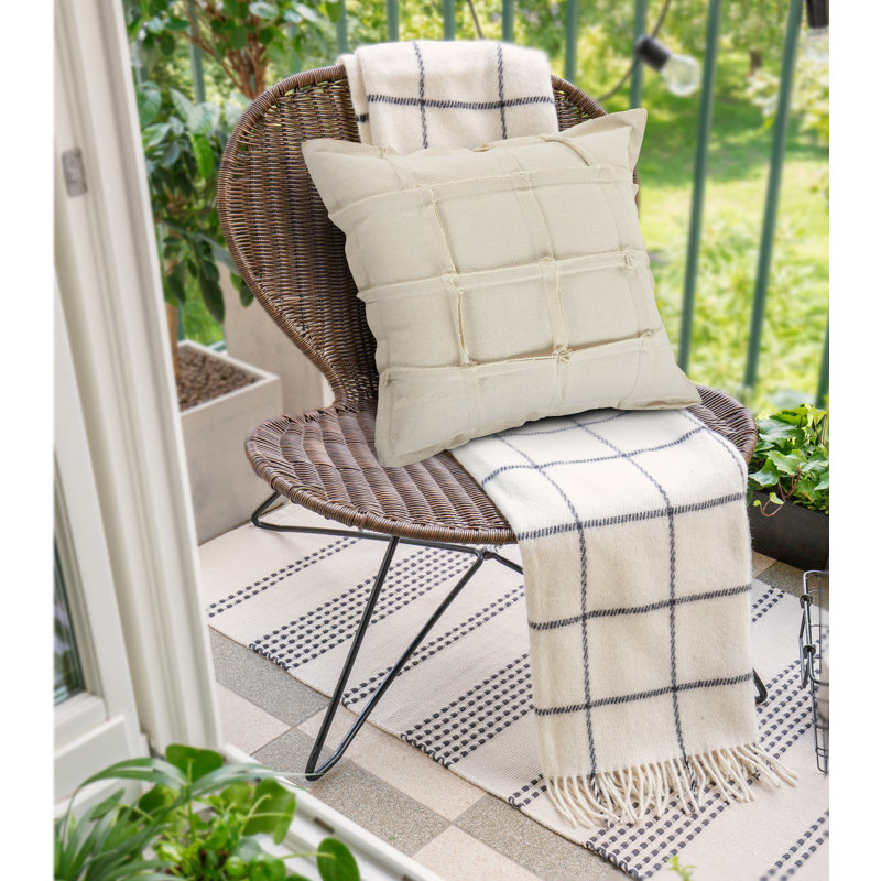 Housse de coussin carré 100% coton Kailum, Housse de coussin seulement - sans coussin