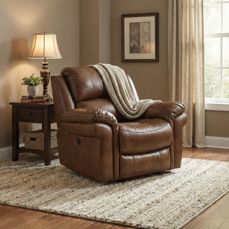 Arles 110cm Wide Standard Recliner, Tan, Manual
