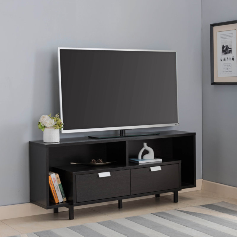 Allegro TV Stand,TV console,Media Console for TVs up to 65" with Two Shelves and Two Drawers, Espresso