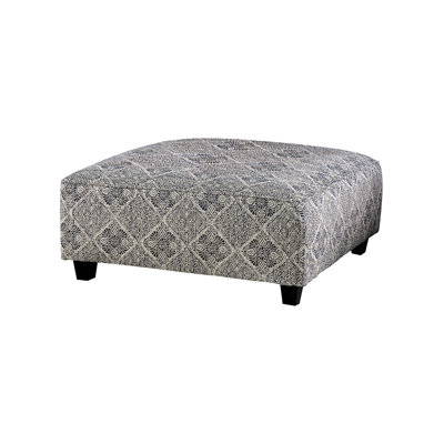 38.5" W Transitional Ottoman, Ivory/Navy