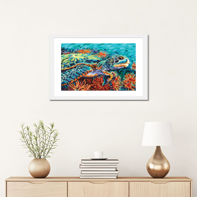 Mer chérie I de Carolee Vitaletti - reproduction d'art, H 16 po x l 24 po x P 1 po, Papier encadré blanc, Blanc