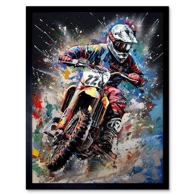 Shanlee Motocross Race Action Shot Extreme Sport - Single Picture Frame Print