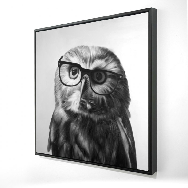 Northern Saw-Whet Owl avec des lunettes - décor de toile encadrée