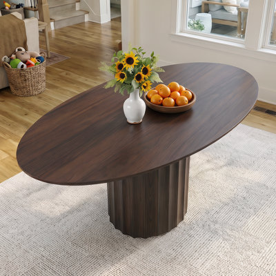 Elowen 67" Solid Wood Oval Dining Table for 6