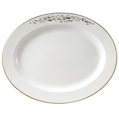 Plateau ovale en porcelaine Diana