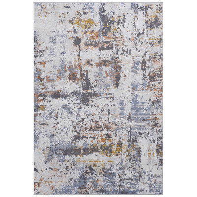 Loom & Collection Area Rug 6x9, /navy Abstract Pattern, Non-shedding, Stain , For Home And Office Enhancement 6x9 With Abstract, Beautifies Environments