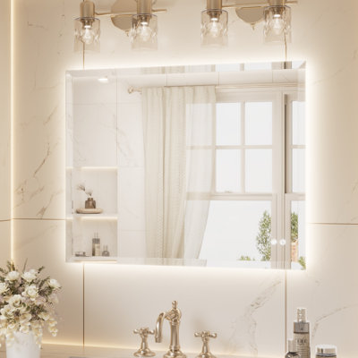 Beveled LED Backlit Bathroom Vanity Mirror