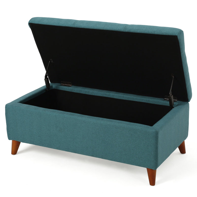 Tallu Upholstered Ottoman, Teal