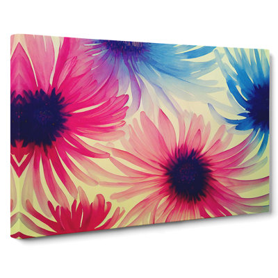Unique Chrysanthemum Flowers - Wrapped Canvas Painting
