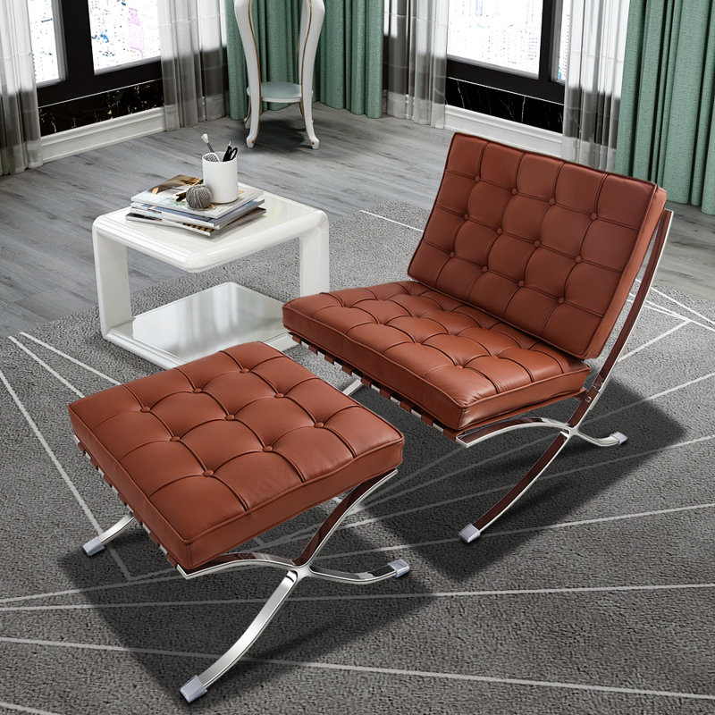Méridienne pliable avec repose-pieds Modern Sofa, Brun