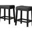 Table de salle à manger 3 pièces pour comptoir - table en bois massif avec prise électrique, 2 ports, tabourets, noir anthracite, design rustique et transitionnel, table de 60 pouces, sièges 2, sièges rectangulaires, style, look,