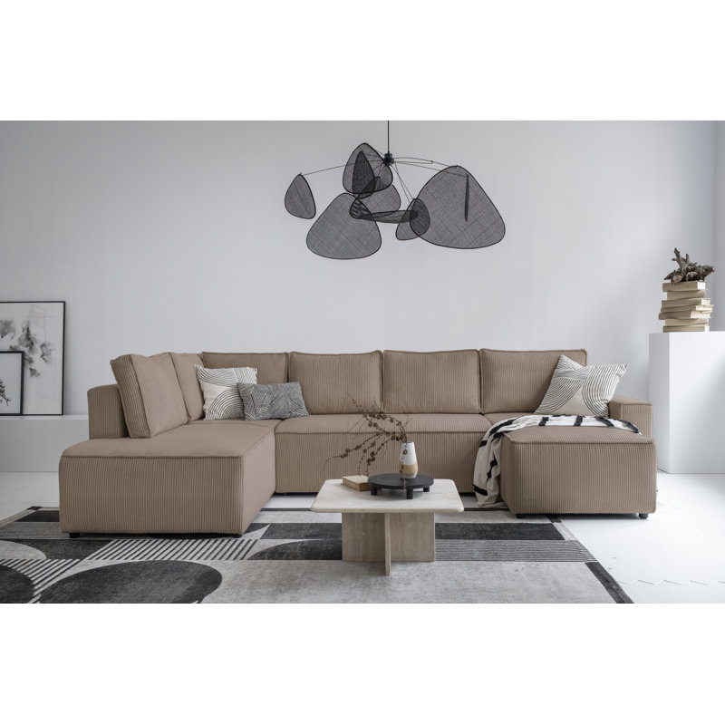 Sofa Bed, Taupe, Left Hand Facing