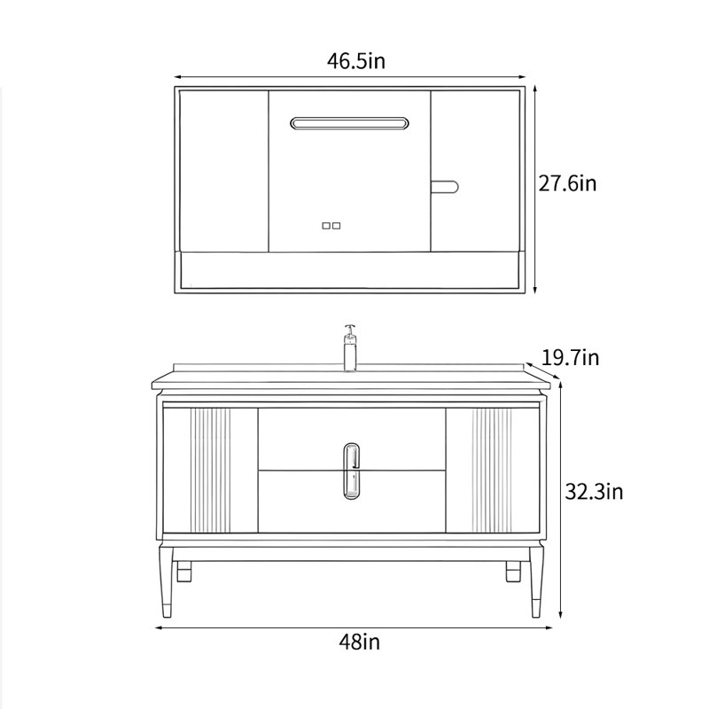 Chinese classical style bathroom cabinet