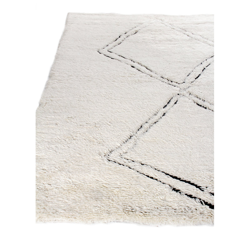 Moroccan Wool Geometric Area Rug, Rectangle 8' x 10'