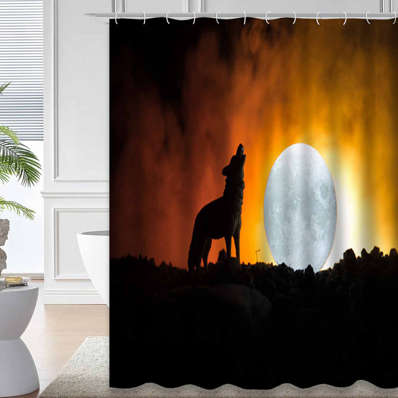 Rideau de douche Howling Wolf, 72" L x 84" W