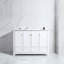 Meuble-lavabo de 48 po en céramique blanche avec armoire de rangement abondante avec 4 portes à fermeture douce et 2 tiroirs en bois massif robuste pour un entretien facile-279216481