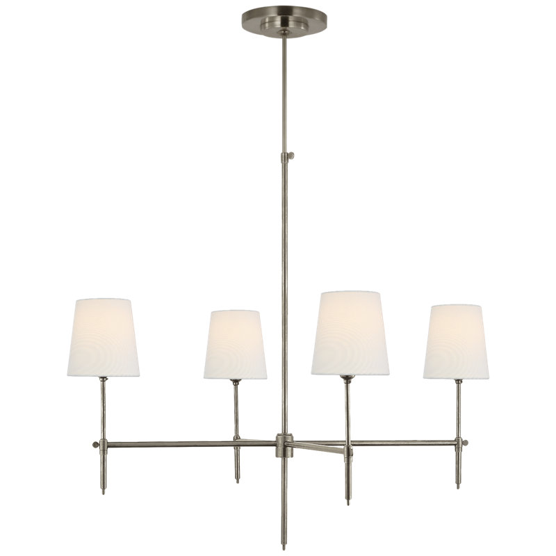 Thomas O'Brien Bryant Small Chandelier, Antique Nickel, 28" H x 26" W x 26" D, Fabric