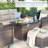 7 - Person Outdoor Swivel Rocking Chair Conversation Set With Fire Pit Table And Cushions-1140575681