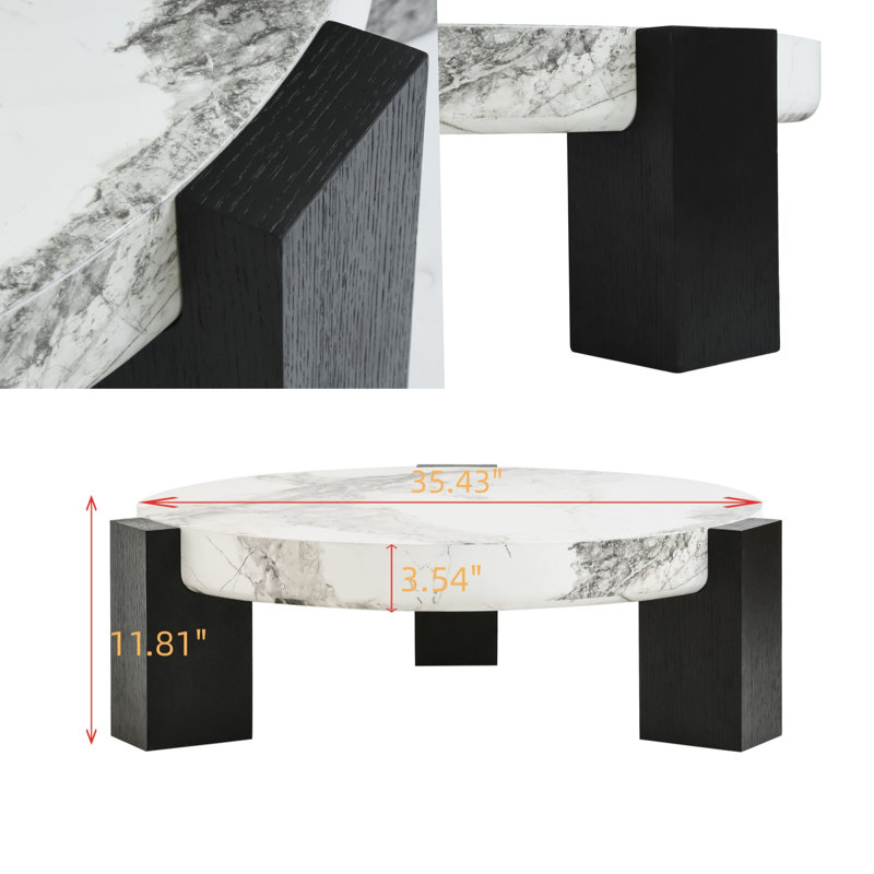 Table basse Kelijah, Gris / blanc / brun