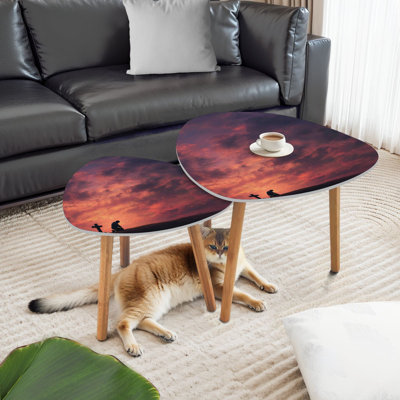 Ensemble de 2 tables basses gigognes Triangle