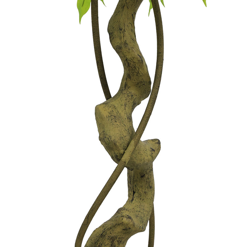 Ficus artificiel de 5,2 pi, faux banian réaliste avec pot pour la maison, décoration de patio de bureau