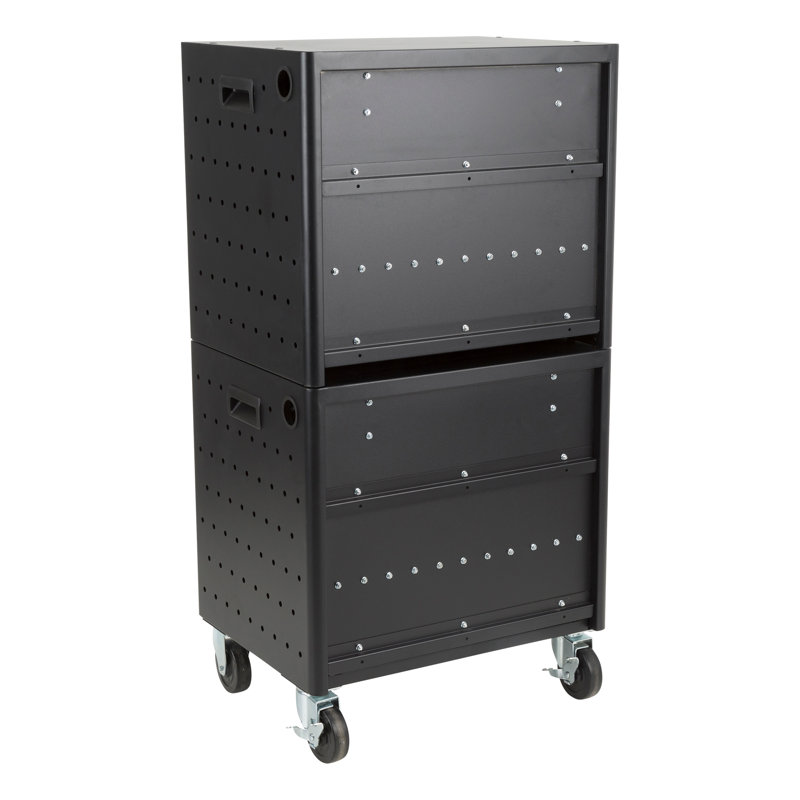 Shapes Series 12-Compartment Laptop Storage Cart, Noir