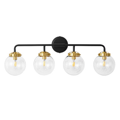 Luminaire de salle de bain à intensité variable avec abat-jour en verre soufflé à la main Karlei