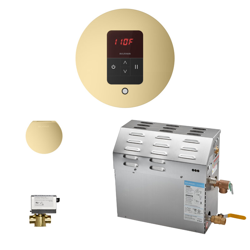 Ensemble de générateur de vapeur 9kW Bath, Laiton satiné