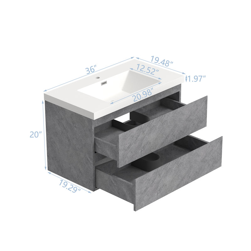 Meuble-lavabo simple 36 po avec plateau en résine