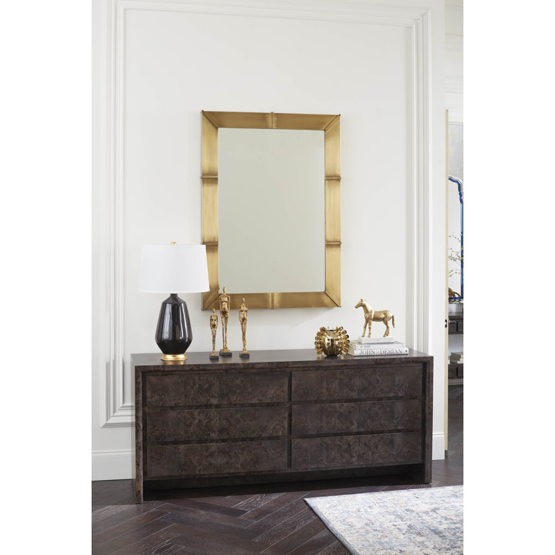 Brea Rectangle Brass Wall Mirror
