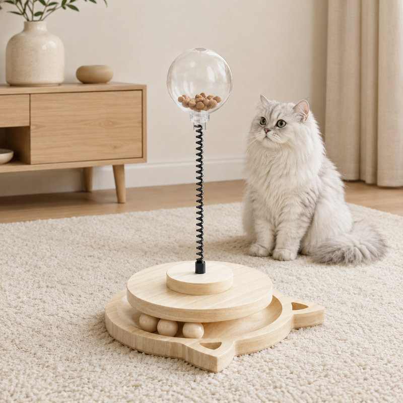 Ballon interactif pour chat avec trou d'alimentation de 0,7 pouce