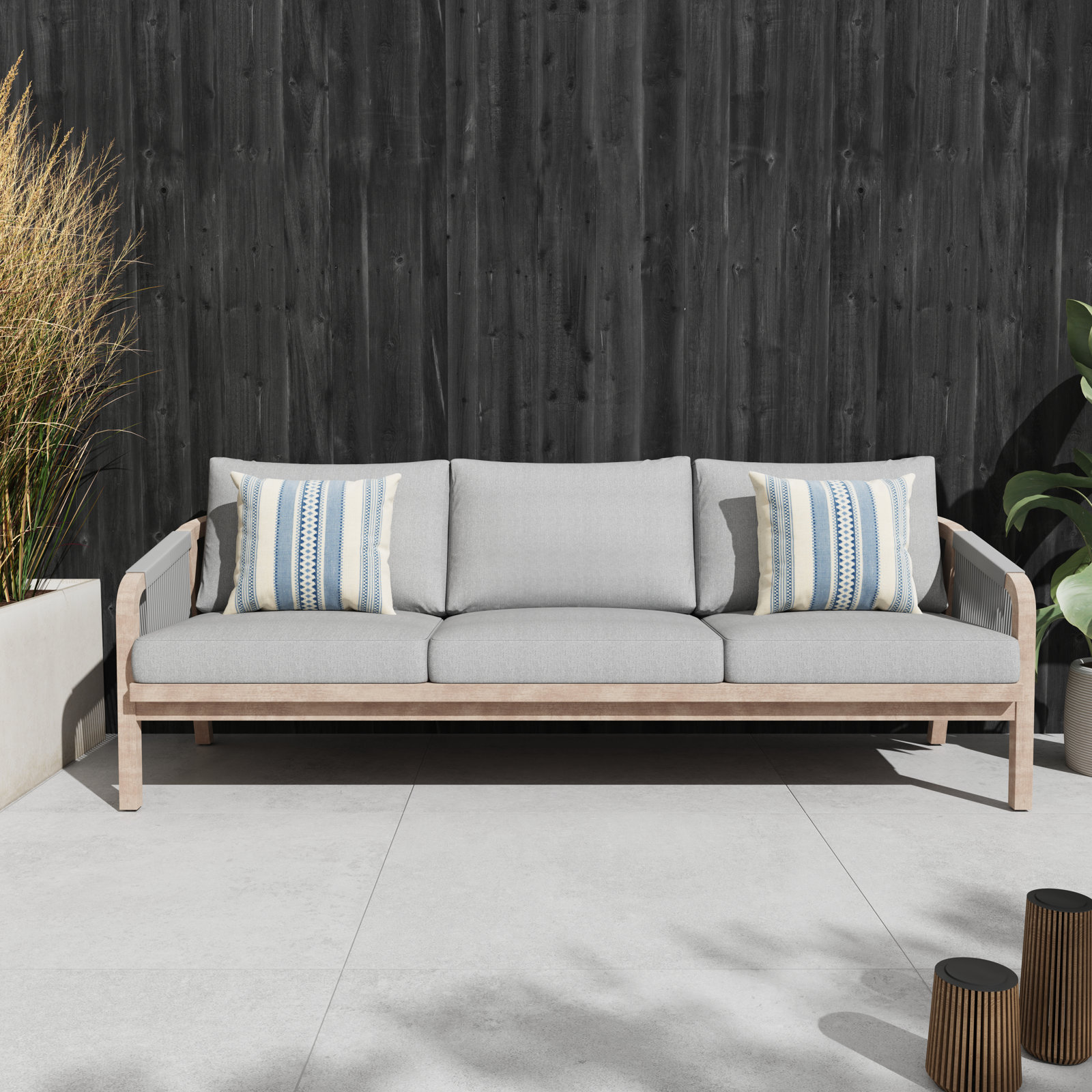 Andrek 80" Acacia Patio Sofa