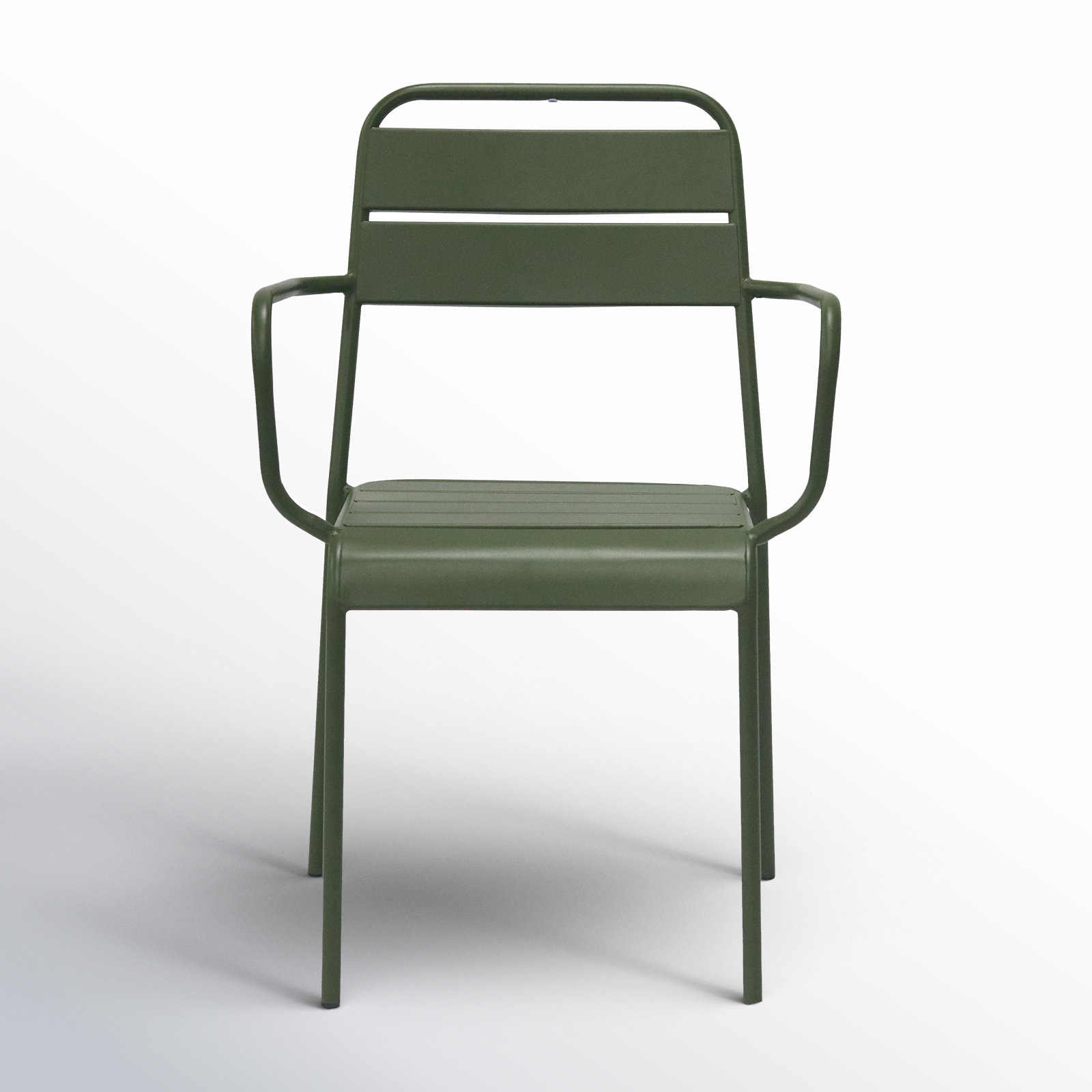 Pendry Premium All-Weather Wicker Outdoor Stacking Dining Armchair, Green