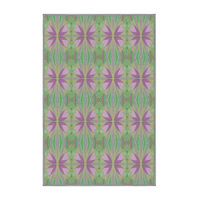 Tapis mauve/vert à motifs