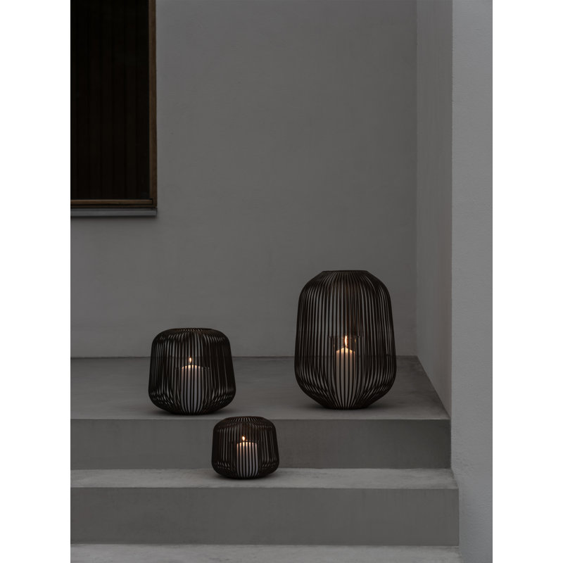 Elegant Shadows Black Powder-Coated Steel Hanging Lantern