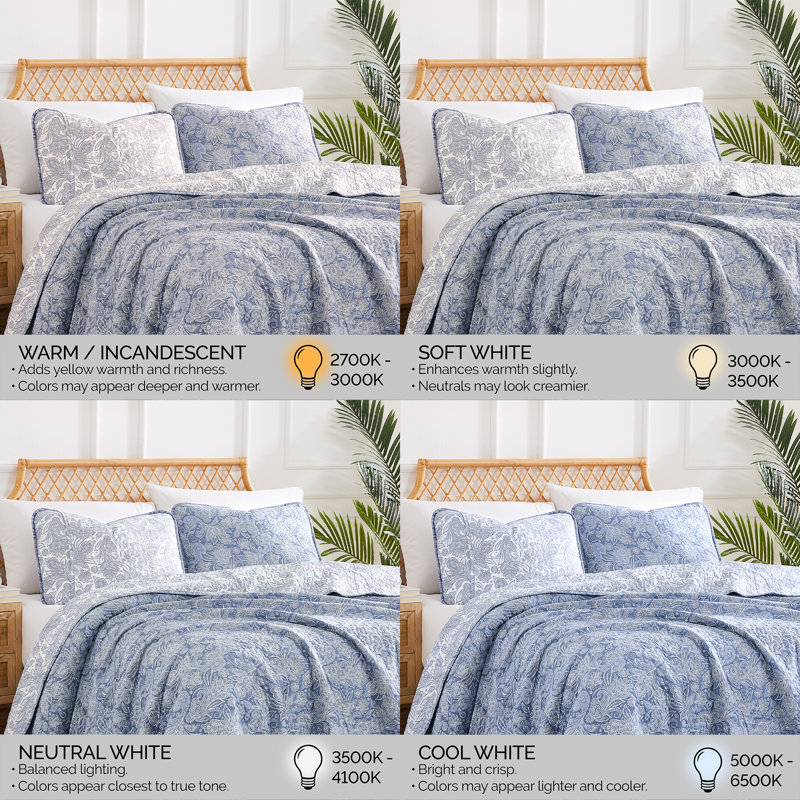Southshore Fine Linens Perfect Paisley Reversible Quilt Set in Paisley Blue, 110 GSM Double-Brushed Microfiber with 120 GSM Fill and Quilted Paisley Design, 1 Quilt and 2 King Pillow Shams, King / California King