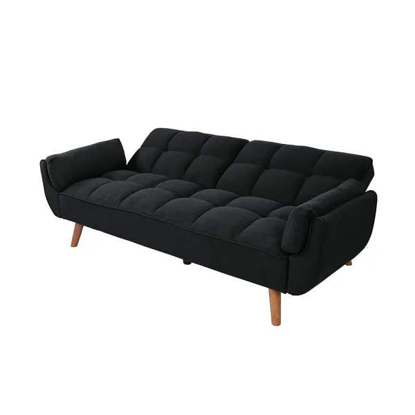 Canapé-lit 75 po, Polyester noir
