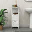 Armoire de rangement de salle de bain avec 2 tiroirs et 1 tablette de rangement, armoire de rangement autoportante en bois
